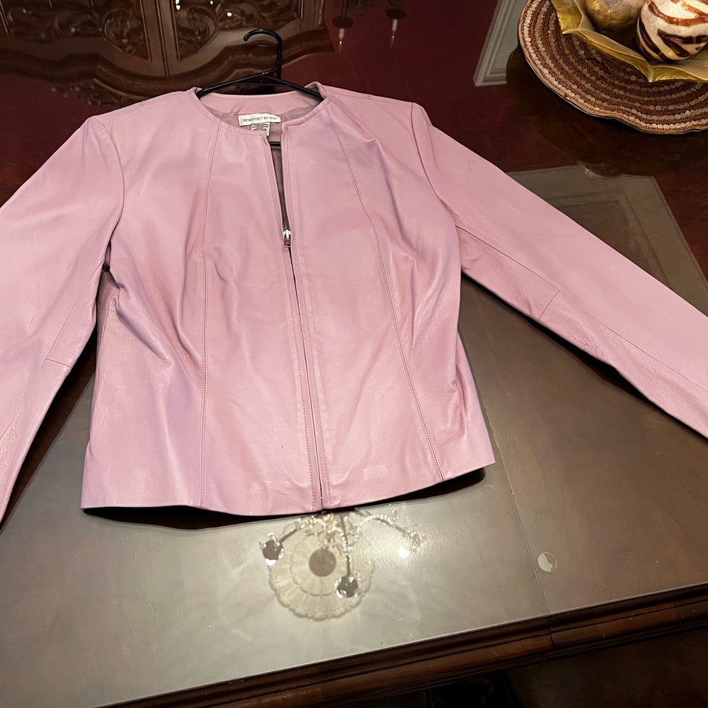 Vintage Newport News Lilac Women’s Leather Jacket- Size 12